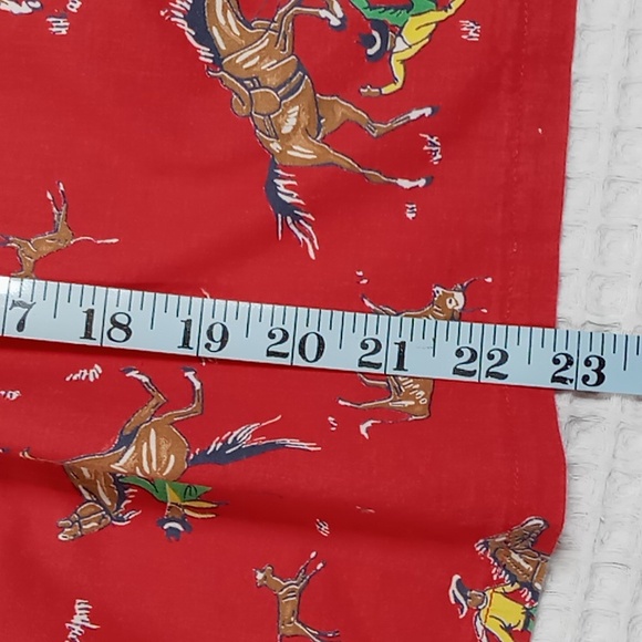 Vintage 50's Red Bronco Bustin' Western Theme Women's Half Apron MCM - Picture 8 of 14
